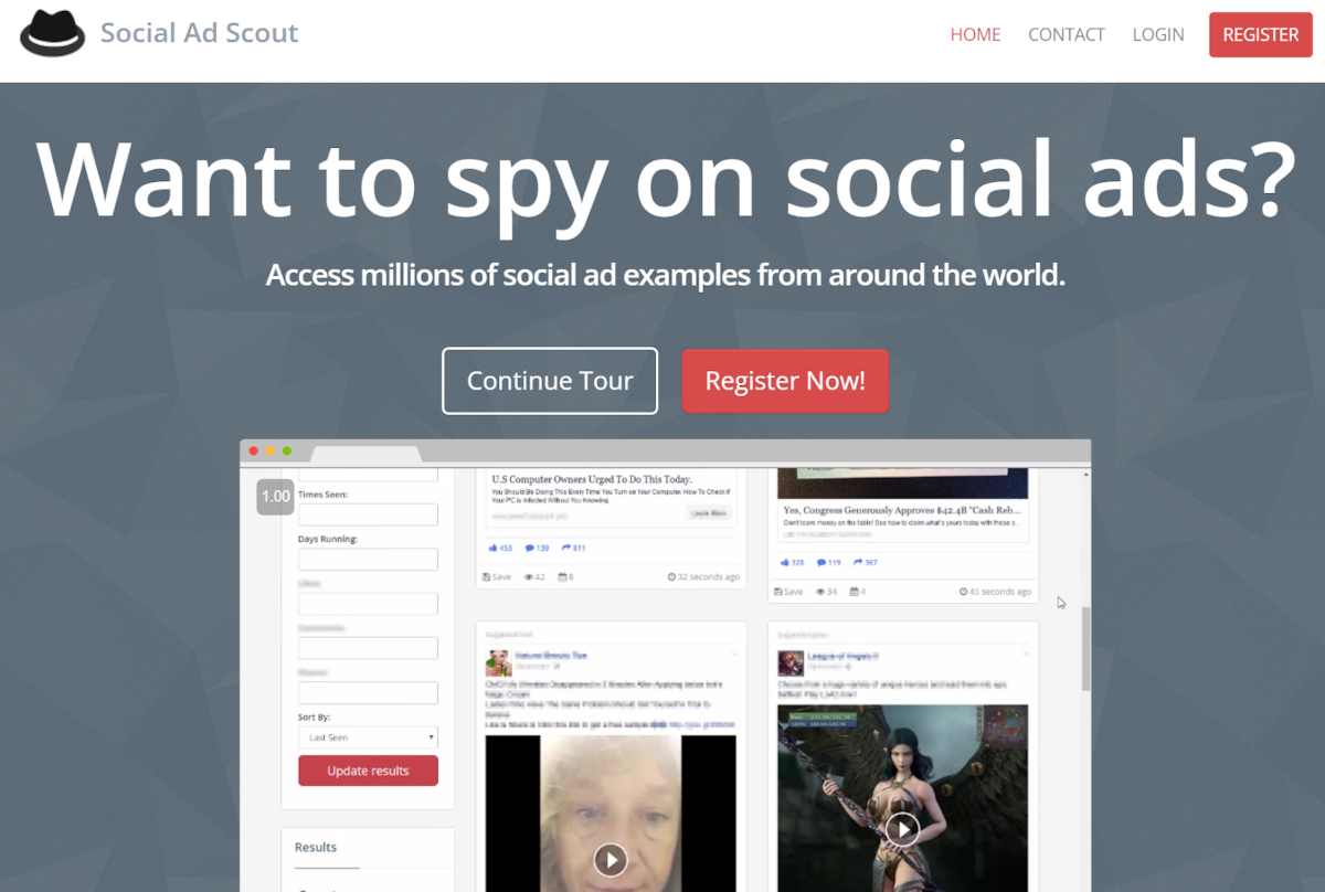 outil espionnage social ad scout